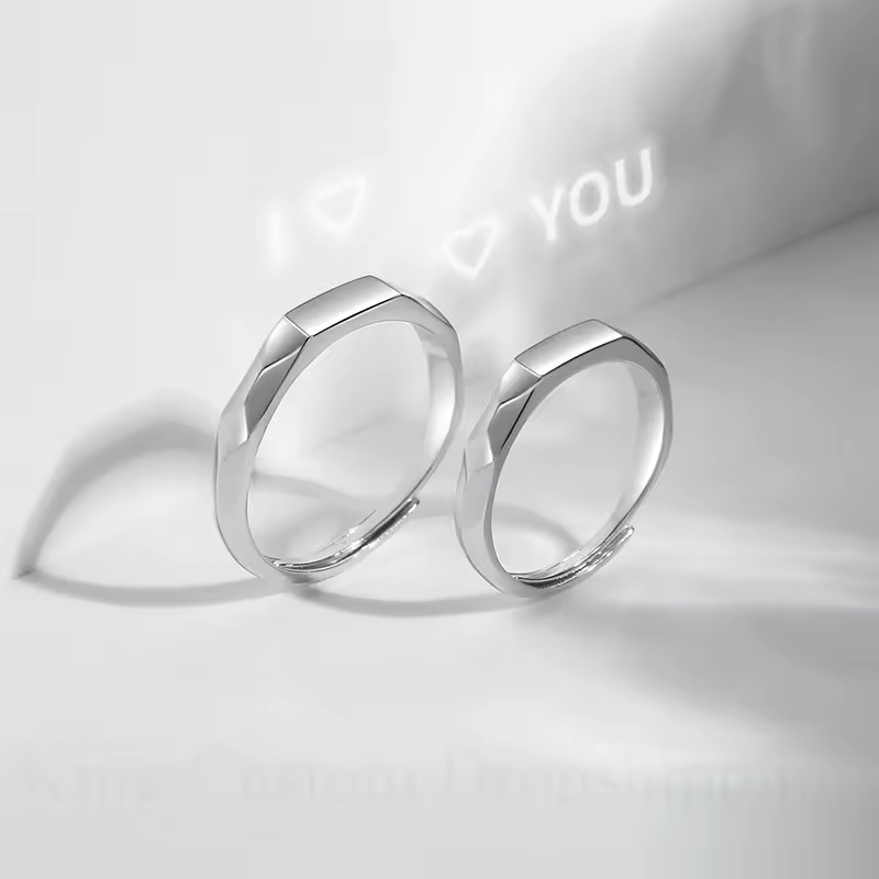 Reflective Light Sculpted 925 Sterling Silver Adjustable Ring – The Perfect Gift for Lovers