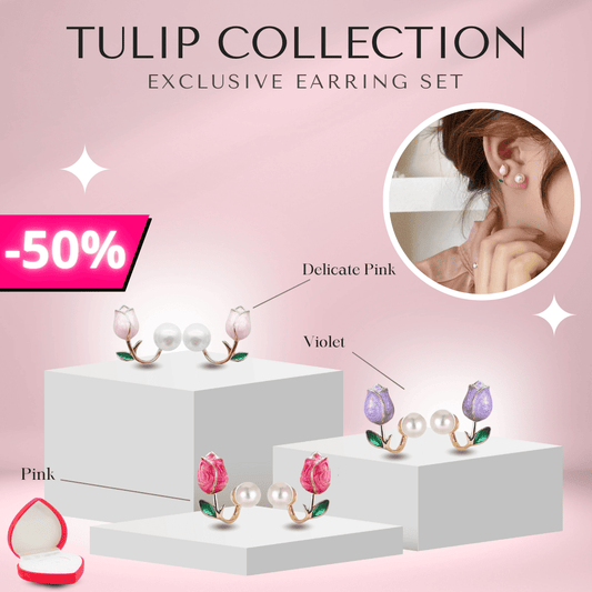 Tulip Pearl Earrings with Timeless French Elegance and Korean Sparkle