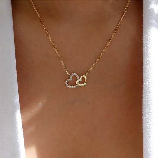 Double Heart Elegance Necklace